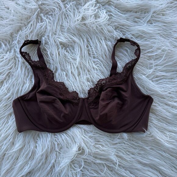 Skims Fits Everybody Lace Unlined Full Coverage Bra Cocoa Size 40C - Picture 1 of 9